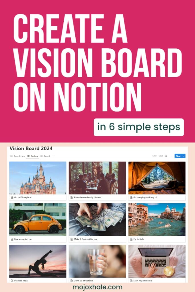 Vision board  Notion Template