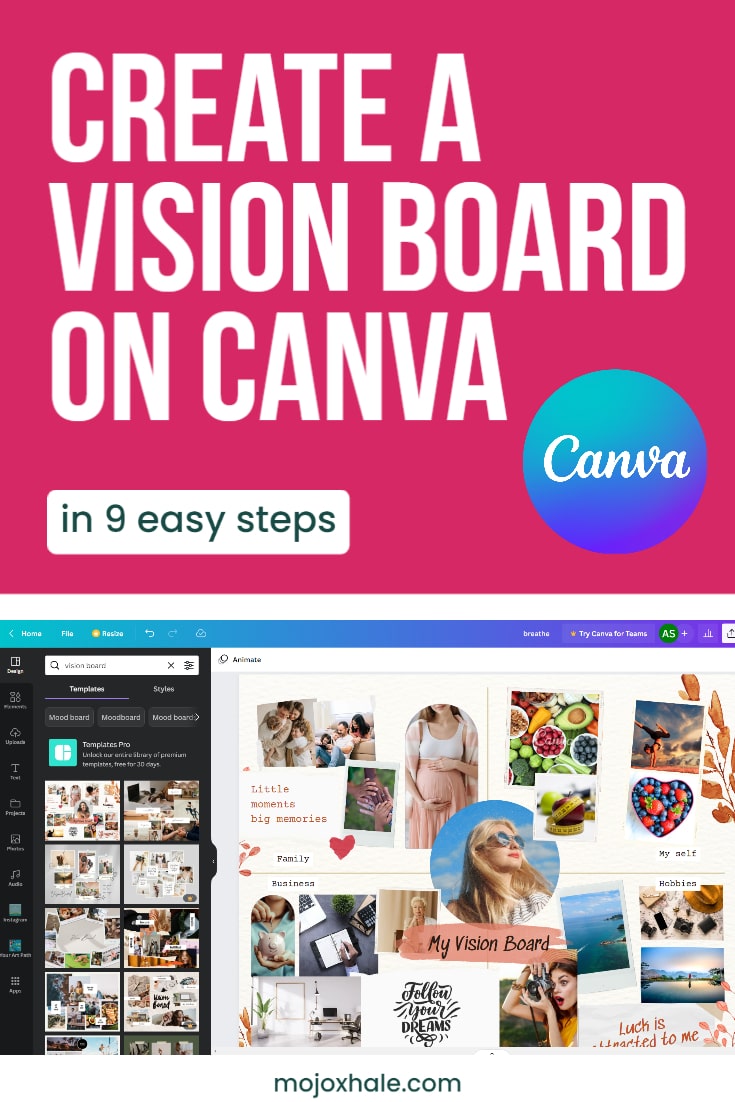 How to Make a Vision Board on Canva in 9 Easy Steps - MojoXhale